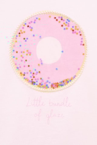 T-shirt imprimé paillettes - Rose