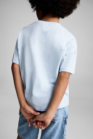 T-shirt poche plaquée - Bleu