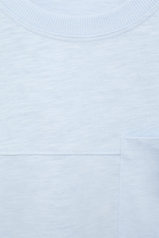 T-shirt poche plaquée - Bleu