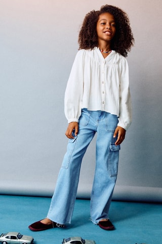 Jean cargo straight-fit - Bleu