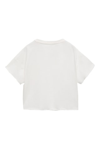 T-shirt crop poche - Blanc