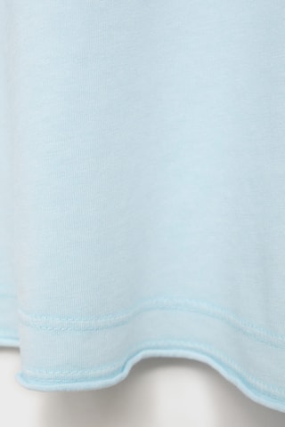 T-shirt crop poche - Bleu céleste