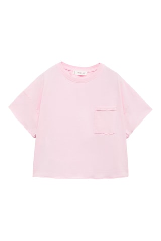 T-shirt crop poche - Rose