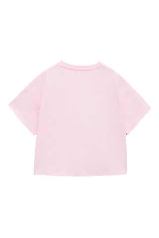 T-shirt crop poche - Rose