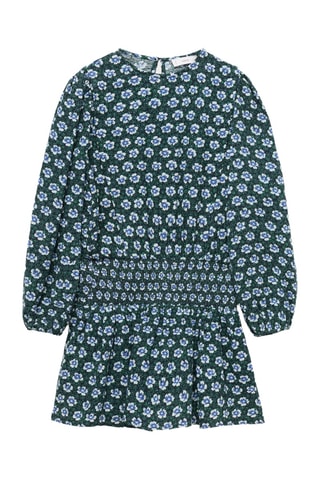 Robe fleurie froncée - Vert