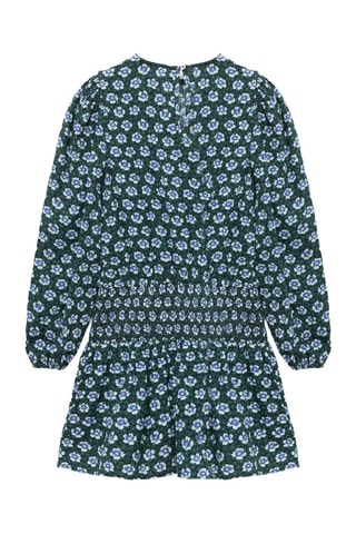 Robe fleurie froncée - Vert