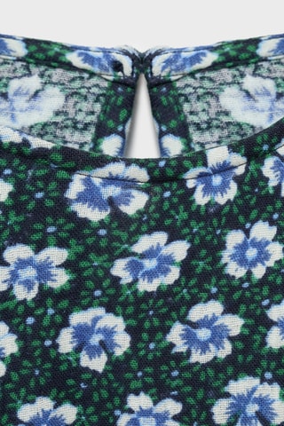 Robe fleurie froncée - Vert