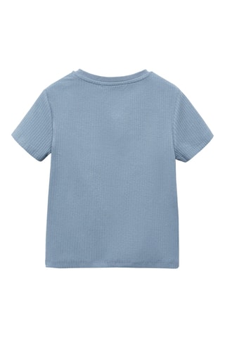 T-shirt coton côtelé - Bleu