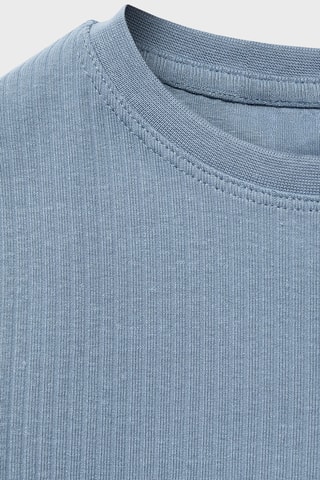 T-shirt coton côtelé - Bleu