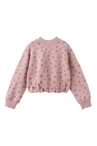 Sweat brodé imprimé floral - Rose