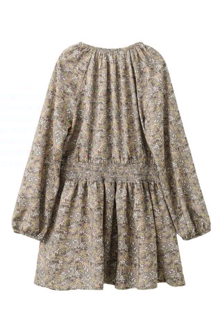 Robe froncée à fleurs - Vert foncé