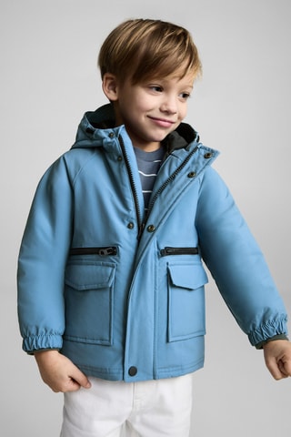 Parka imperméable, intérieur matelassé - Bleu