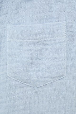Chemise coton tissu plissé - Bleu