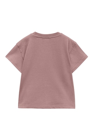 T-shirt en coton à dessin - Rose pâle