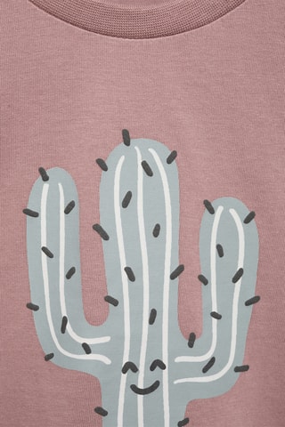 T-shirt en coton à dessin - Rose pâle