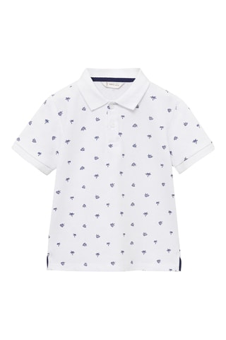 Polo coton imprimé - Blanc