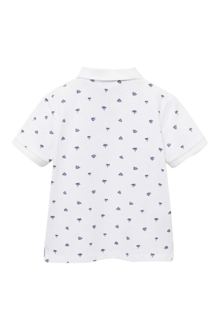 Polo coton imprimé - Blanc
