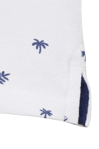 Polo coton imprimé - Blanc