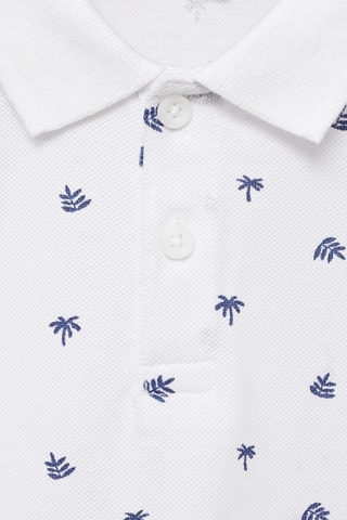 Polo coton imprimé - Blanc