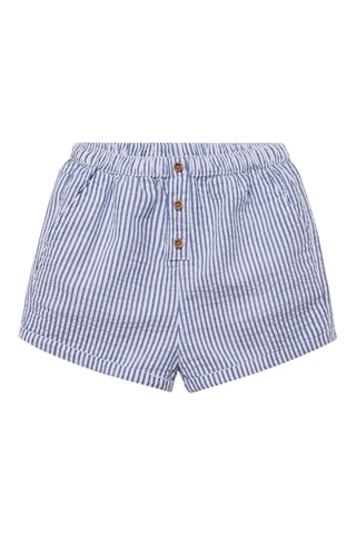 Short rayures coton - Bleu