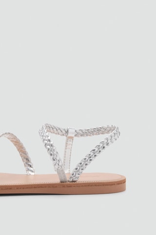 Sandales à lanières tressées - Argenté