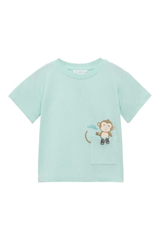 T-shirt imprimé poche - Vert menthe