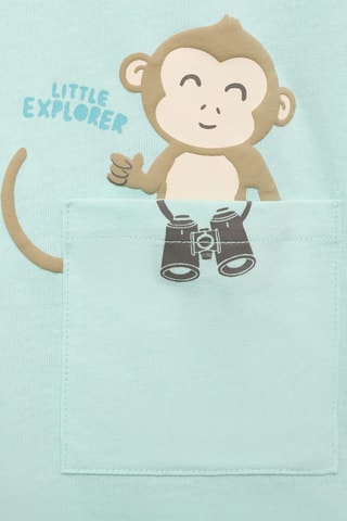 T-shirt imprimé poche - Vert menthe