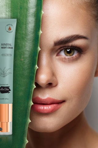 Crema de noche mineral Jugo de hoja de aloe vera - Para todo tipo de piel - 40 ml