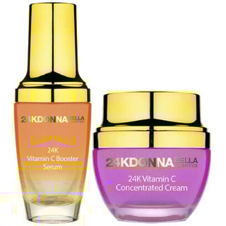 Creme e sérum concentrado em vitamina C ouro 24K 50 e 30 ml