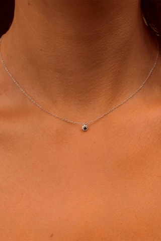 Collier - Argent plaqué or jaune et rubis