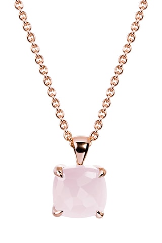 Collier - Argent plaqué or rose et calcédoine