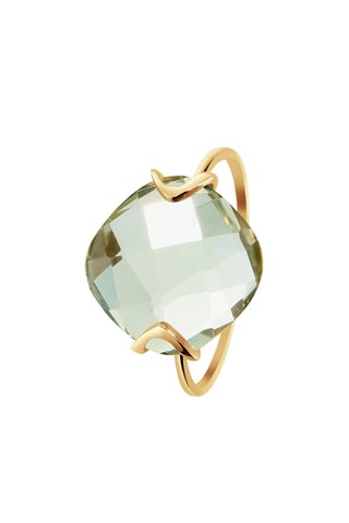 Bague - Argent plaqué or rose et améthyste