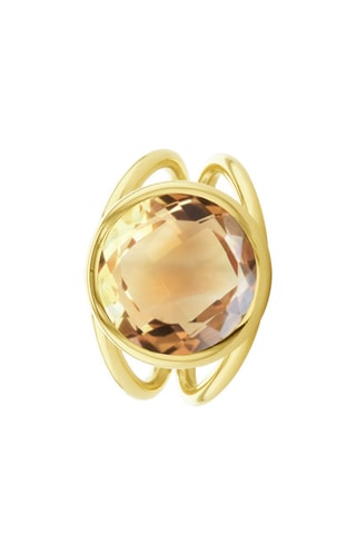 Bague - Argent doré à l'or fin jaune et citrine