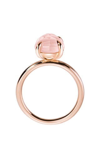 Bague - Argent plaqué or rose et quartz