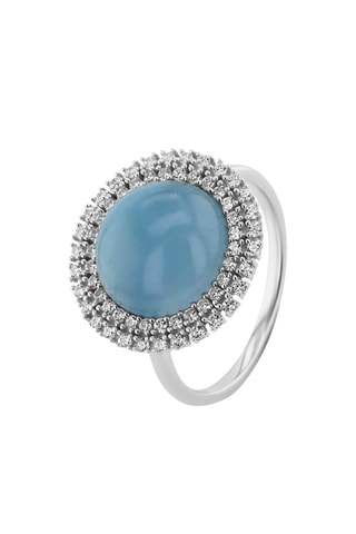 Bague - Argent et aigue-marine