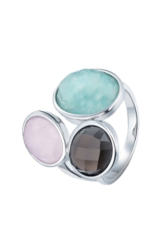 Bague - Argent, quartz et calcédoine