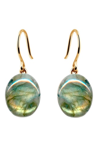 Boucles d'oreilles - Argent plaqué or jaune et labradorite