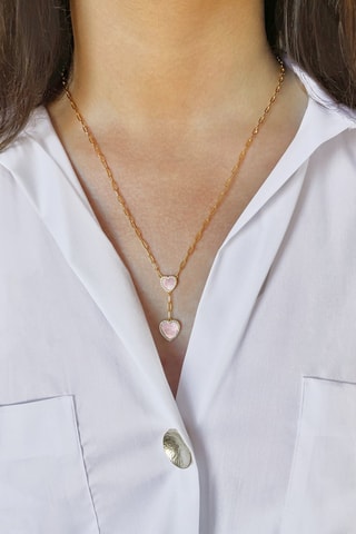 Collier - Argent plaqué or jaune et nacre