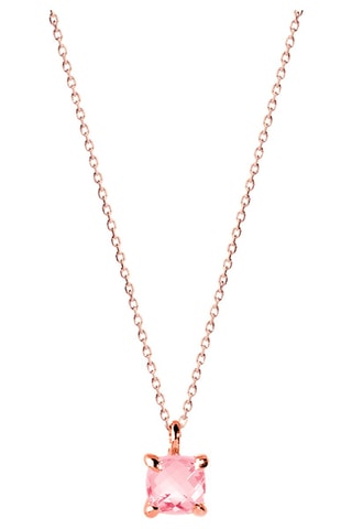 Collier Argent plaqué or rose et quartz