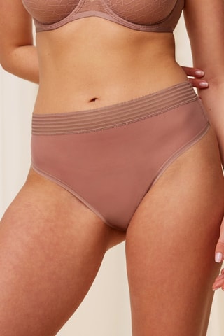 String met Hoge Taille Tempting Sheer Highwaist String - Bruin