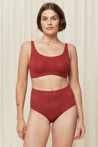 Slip Hoge Taille Fit Smart Maxi EX - Steenrood