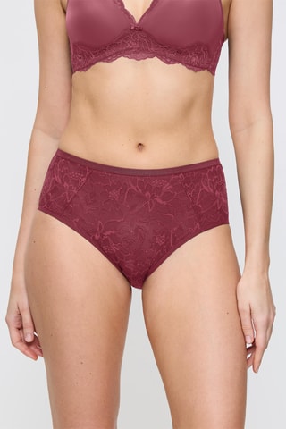 Slip Hoge Taille Maxi Amourette - Bordeauxrood