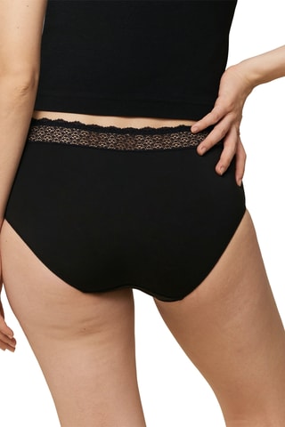 3 Slips Hoge Taille Midi Feel of Modal - Zwart