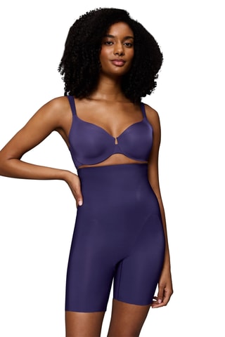 Wielrenbroekje Hoge Taille Mid-Thigh BMU Illusion Curve - Paars