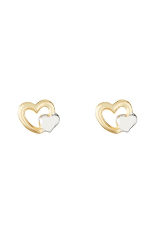 Orecchini Cœur d'enfant - Oro giallo e oro bianco