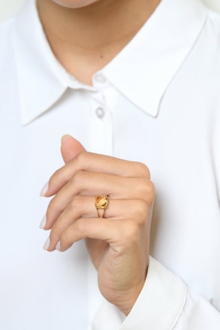 Anello Danaïs - Oro giallo e citrino