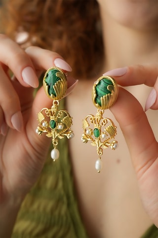 Pendientes - Malaquitas