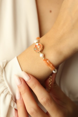 Pulsera - Chapado en oro amarillo y citrinos 