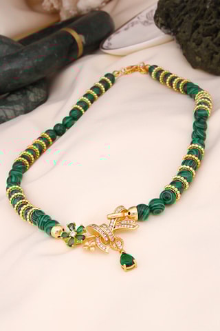 Collar - Malaquitas y circones