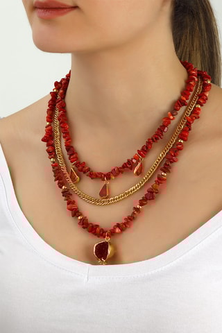 Collar - Coral y zafiro